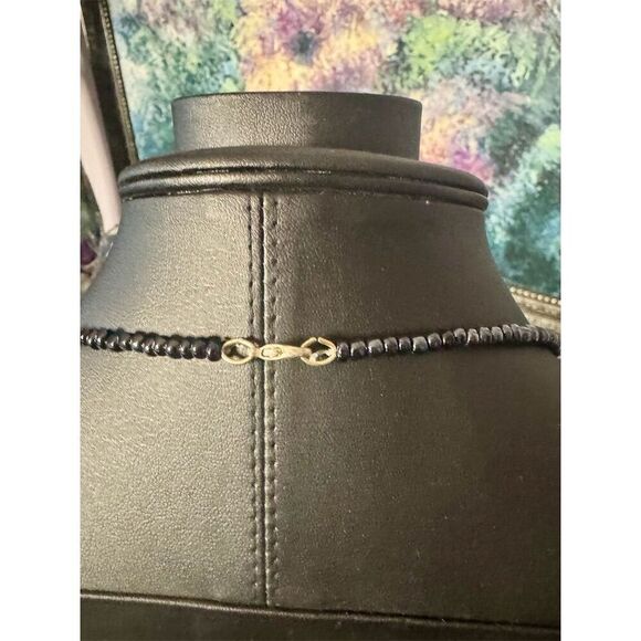 Vintage Multi-Strand Beaded Necklace Charcoal Black Layered Statement - Picture 5 of 5